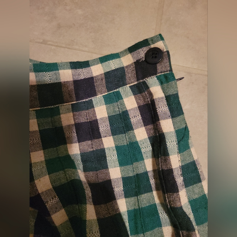 Talbots Green and Black Plaid A-Line Skirt - Picture 6 of 11